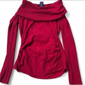 Always Bold Red Off-Shoulder Sweater